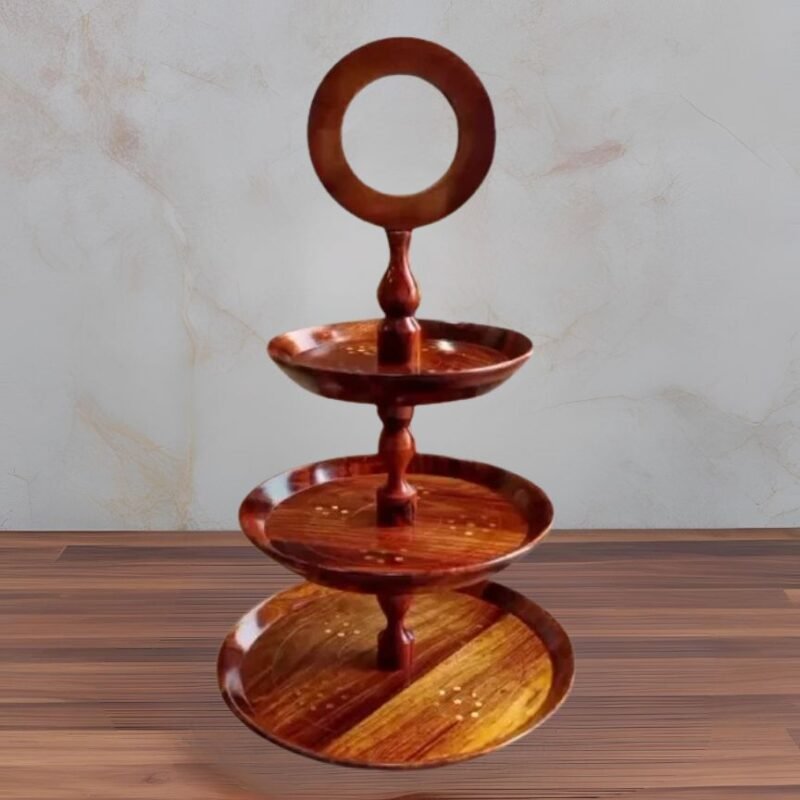 3-tier wooden tray , cake stand, dry fruit trays