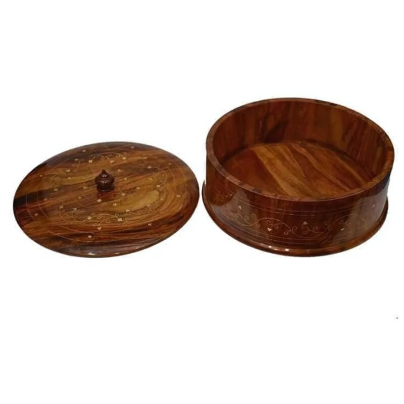 wooden hot pot, brass work