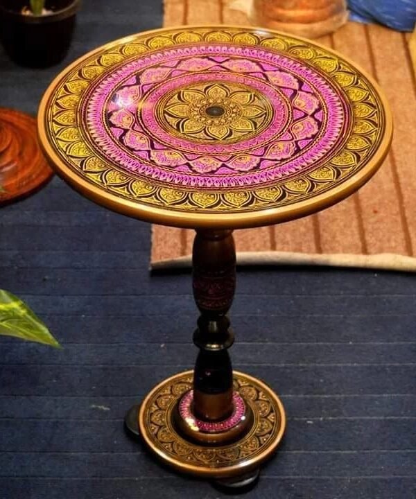 Coffee Table, Handcrafted Naqshi Style Round Table