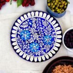 blue pottery dinner plateblue pottery dinner plate