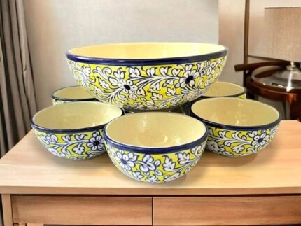 Soup Set Blue Pottery