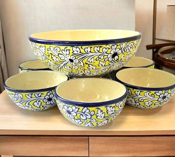 Soup Set Blue Pottery