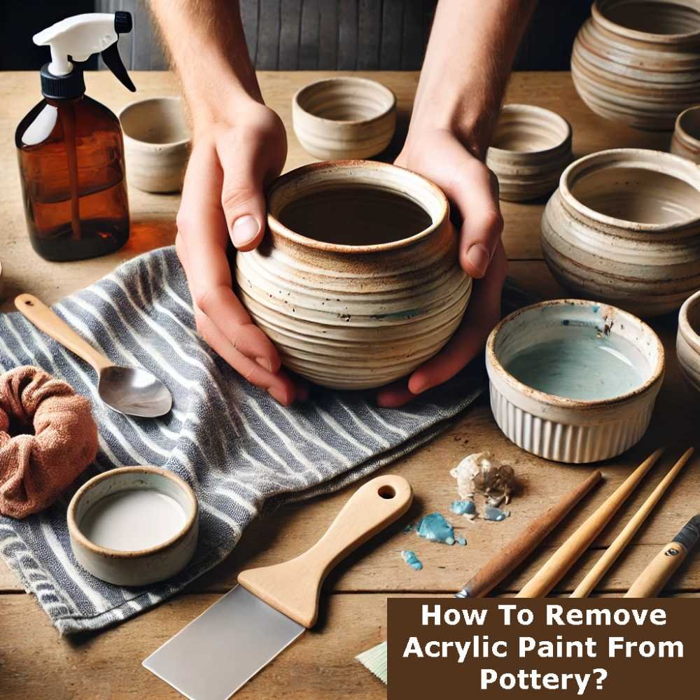 How to remove acrylic paint from pottery