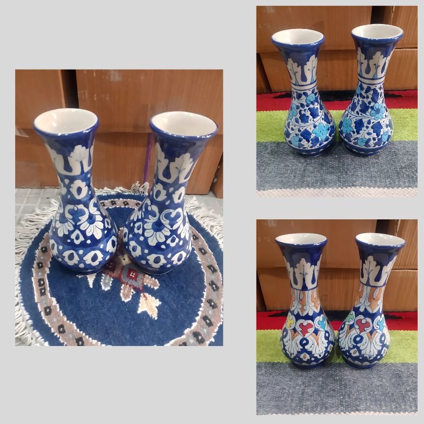 Blue Pottery Ceramic Vases