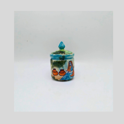 Blue pottery ceramic jar 2