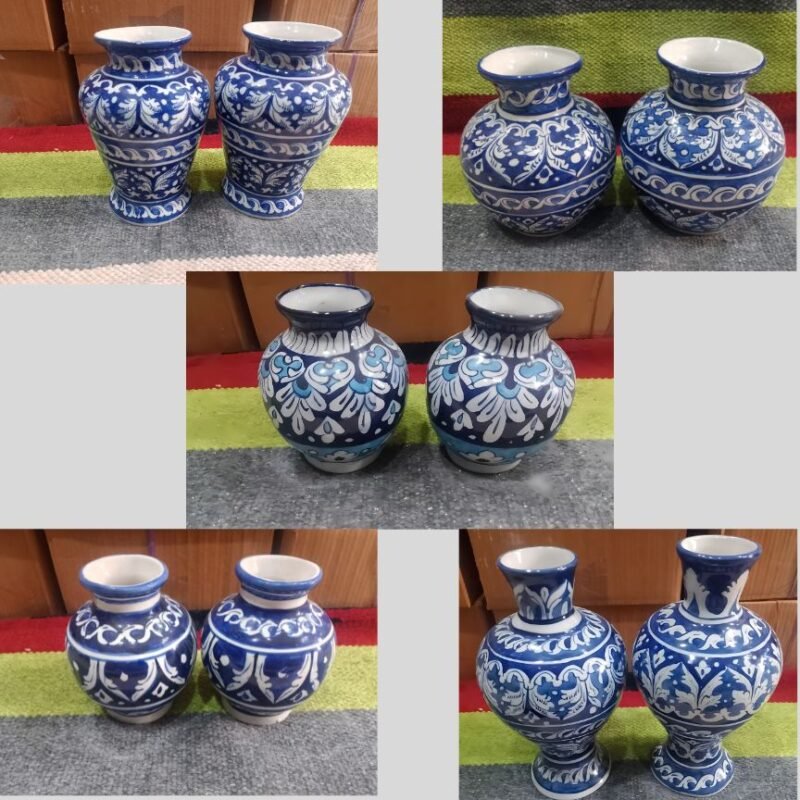 Ceramic Flower Vases Blue pottery vases