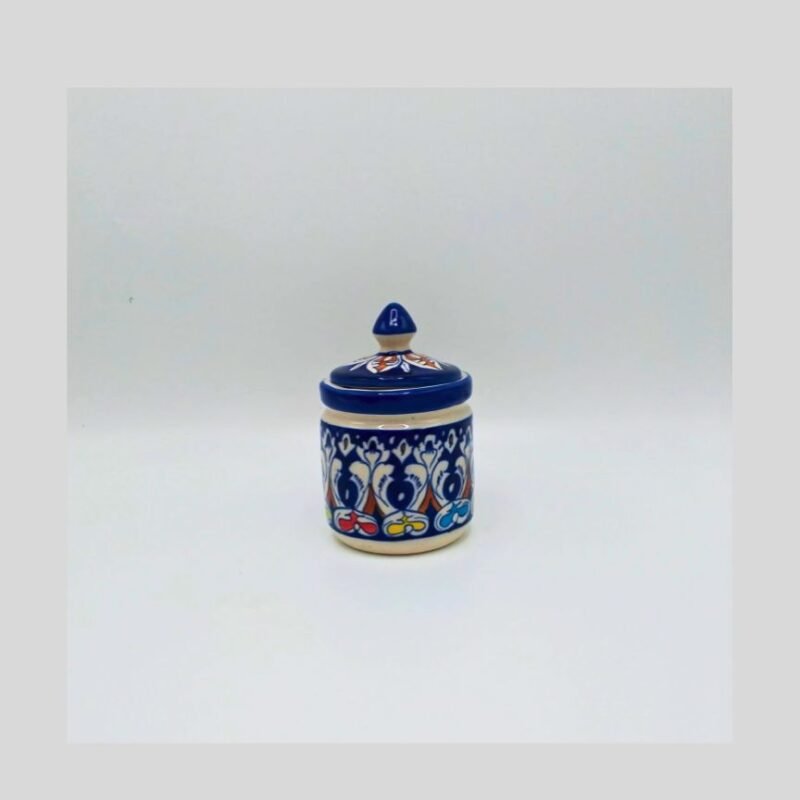 Blue pottery ceramic jar 1