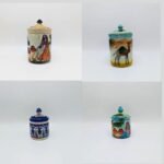 Blue pottery ceramic jars