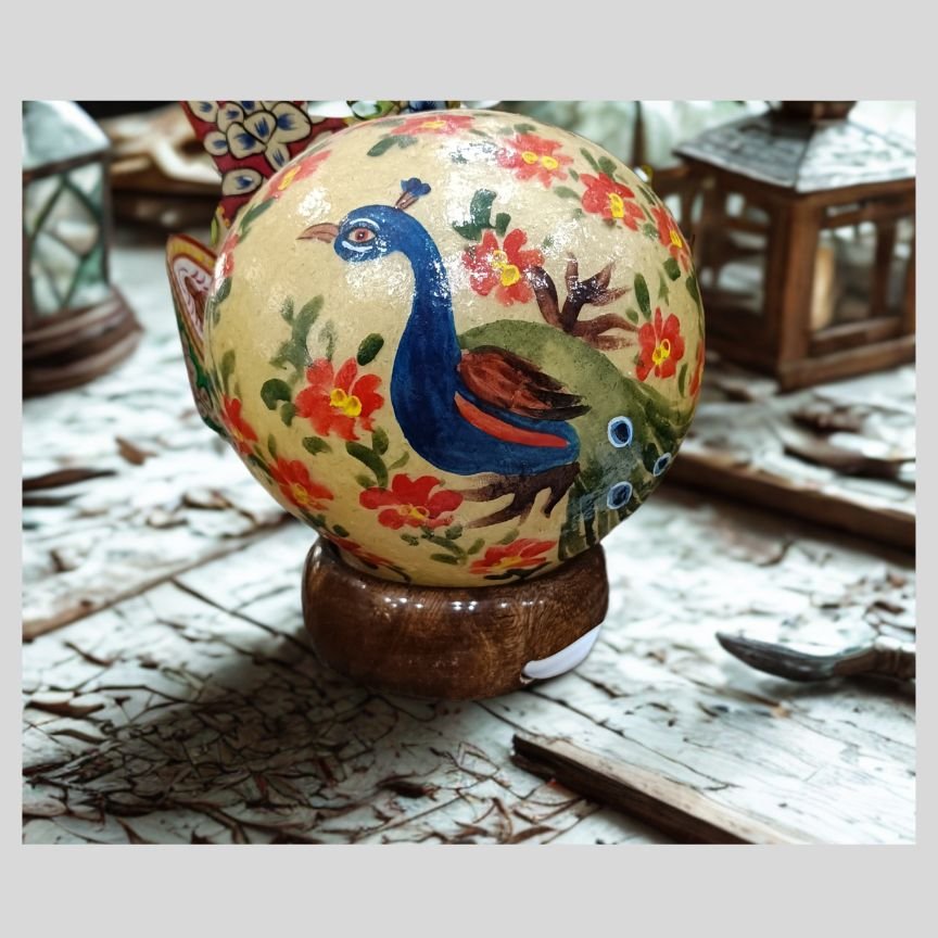 Circular Camel Skin Lamp